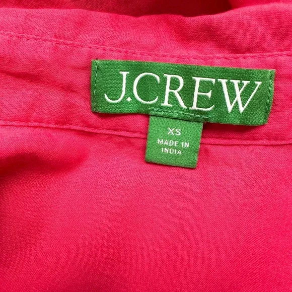 J Crew Cotton Voile Relaxed Button Up Shirt Hot Pink XS - Picture 7 of 9